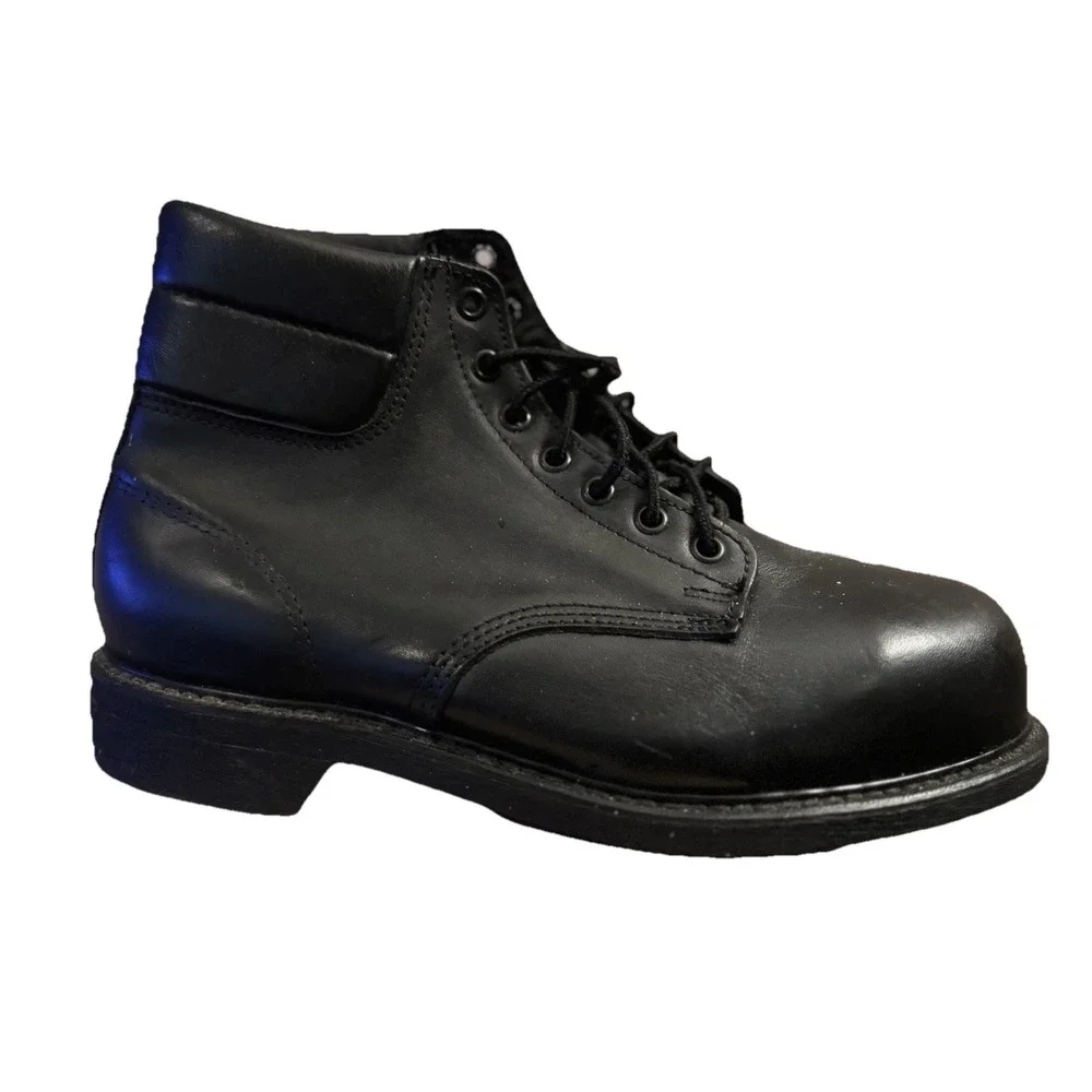 Men's Biltrite Black Steel Toe Lace Up Work Combat Boots Size‎ 7.5M